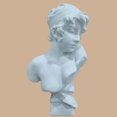 Mélancolie – 23 x 41 x 17 cm – L'Atelier d'Agnès Mélancolie – sculpture plâtre patiné artisanale par Agnès Bressand