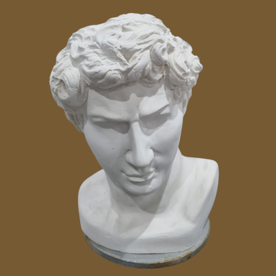 David – 20 x 28,5 x 20 cm – L'Atelier d'Agnès David – sculpture plâtre patiné artisanale par Agnès Bressand