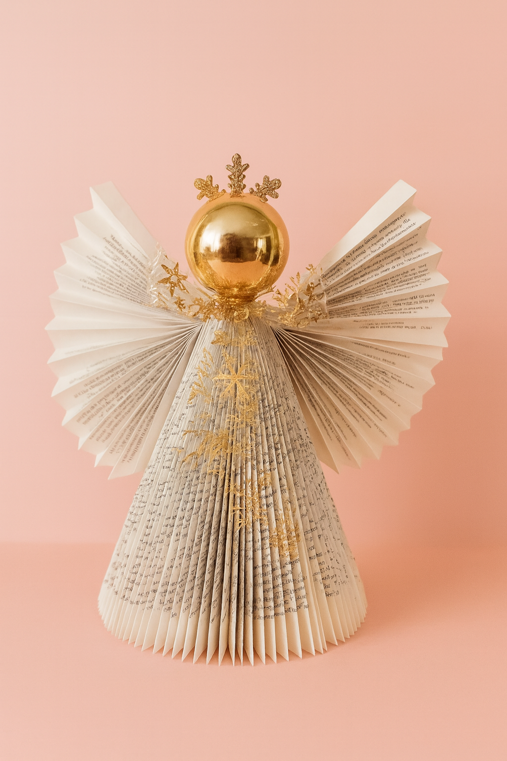 Ange en livre plié – Or & Lumière