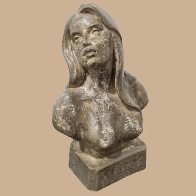 Maia – 14 x 25,5 x 12 cm – L'Atelier d'Agnès Maia – sculpture plâtre patiné artisanale par Agnès Bressand