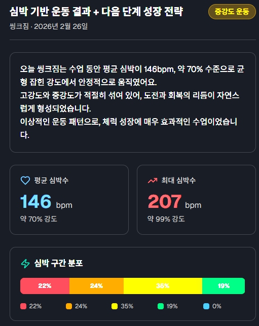 심박수 기반 맞춤 운동강도 설계 시스템