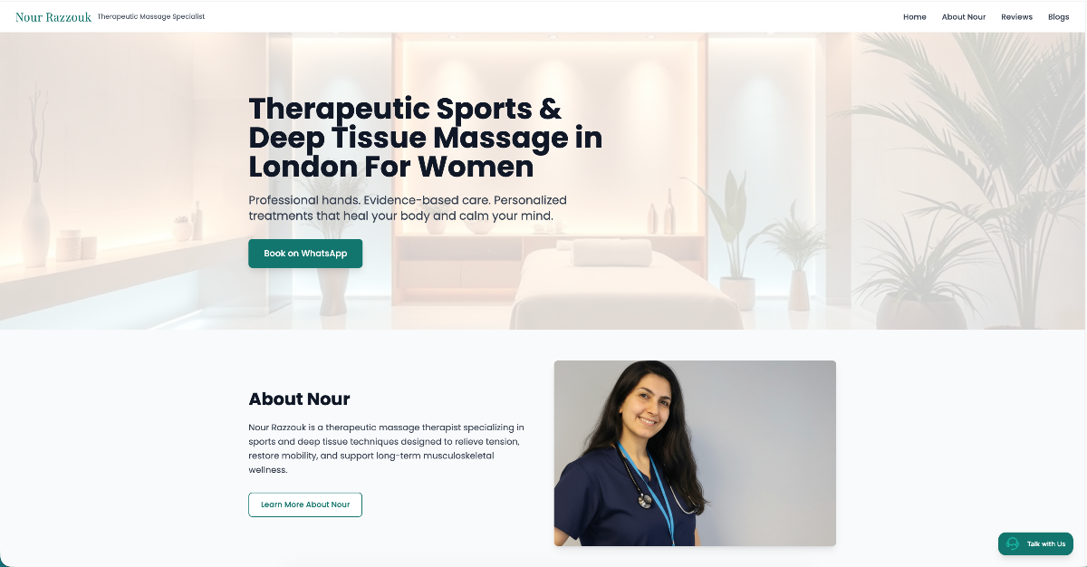 Therapeutic Massage Website UX/UI Design & Development