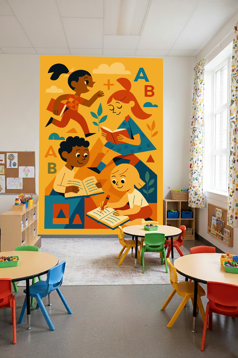 Children's Classroom Mural Illustration