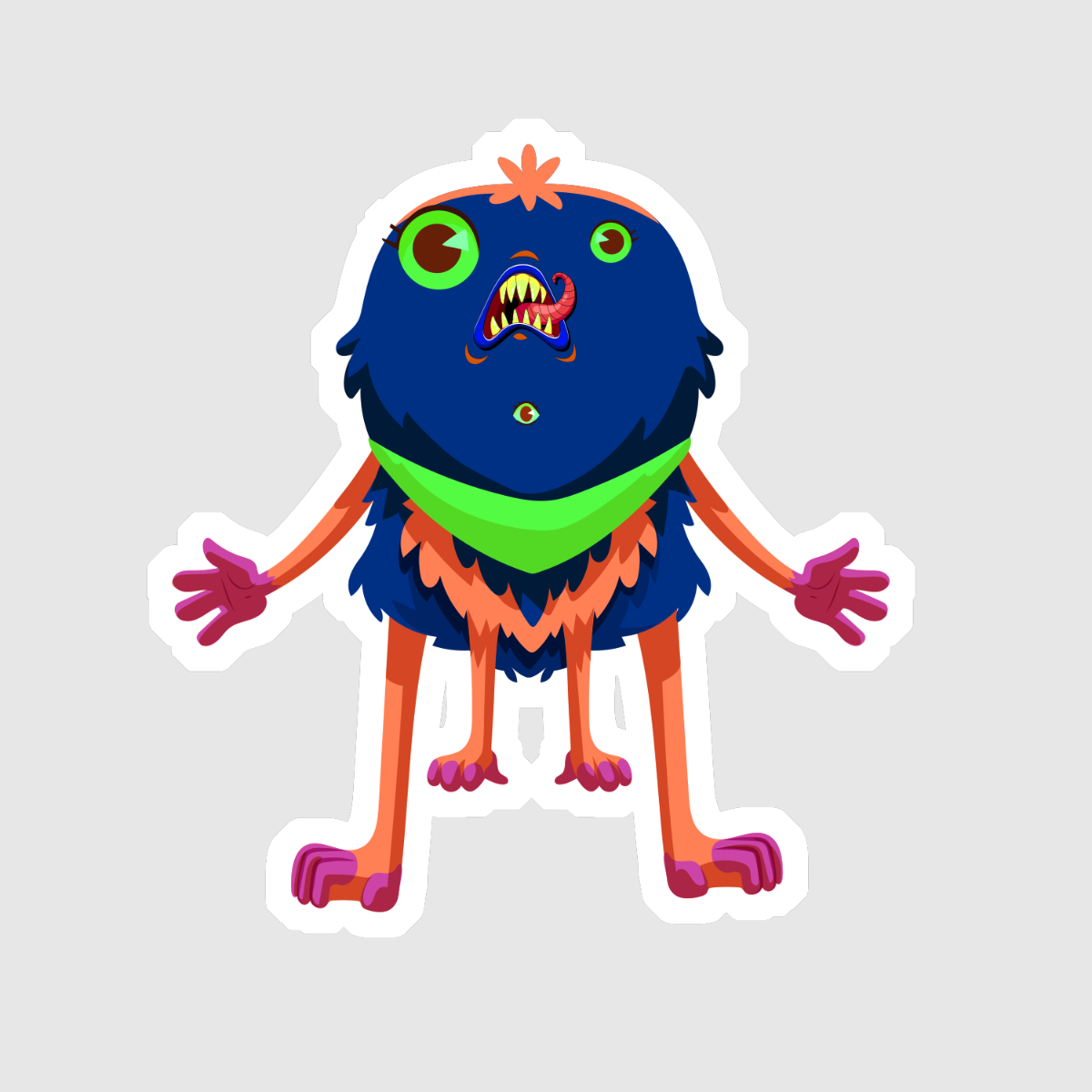 Monster Sticker Illustration Photoshop