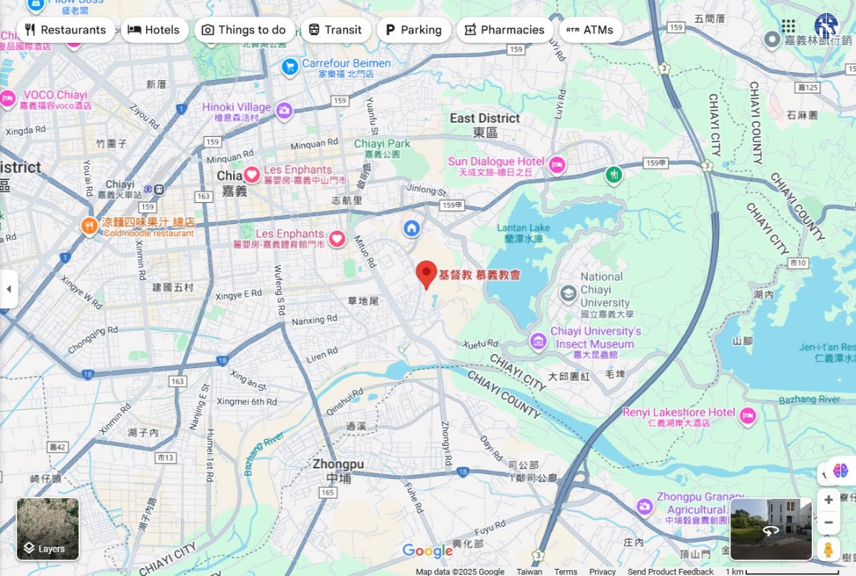 嘉義市慕義教會地圖位置